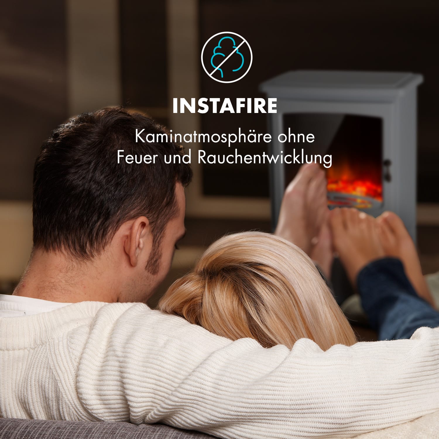 Camino elettrico Meran 950/1850W a 2 stadi di riscaldamento in ghisa  