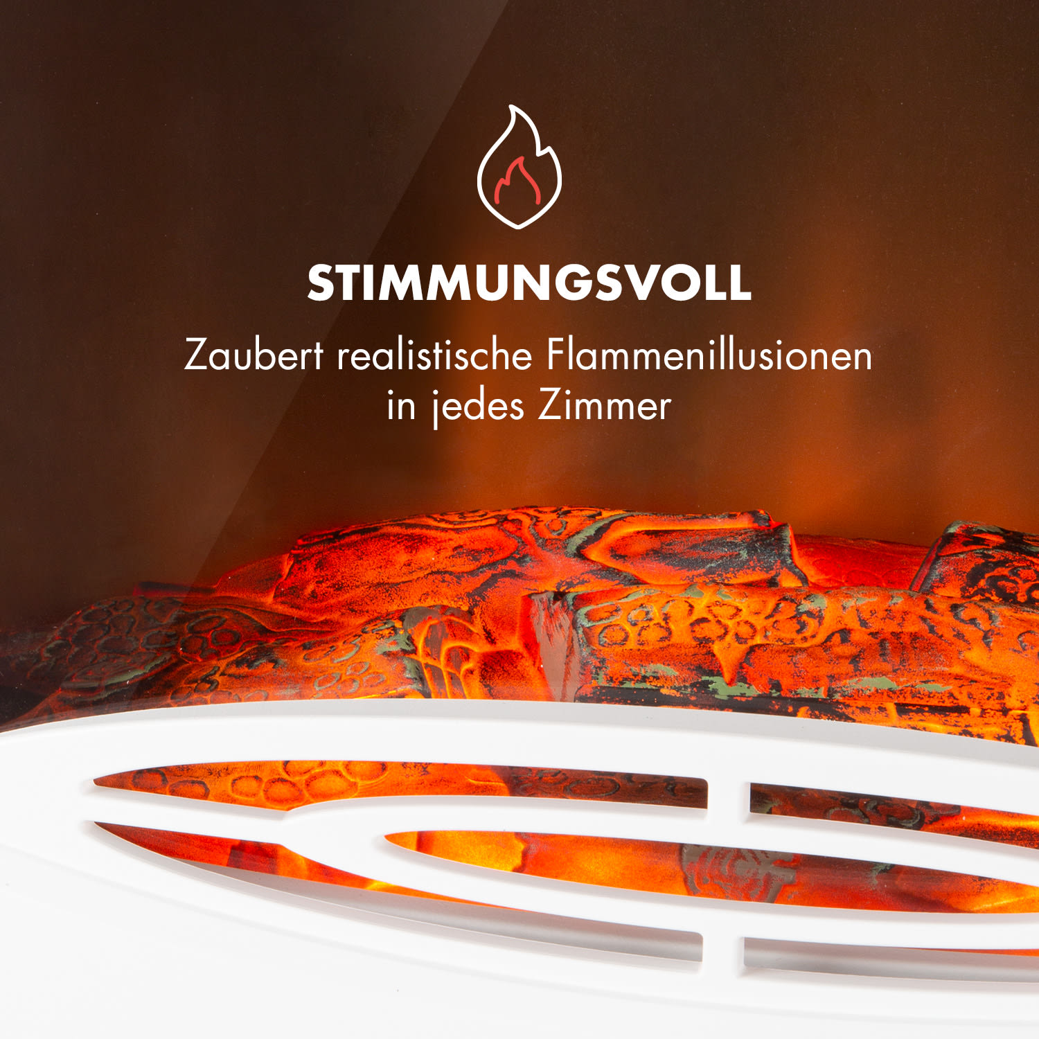 Camino elettrico Meran 950/1850W a 2 stadi di riscaldamento in ghisa  