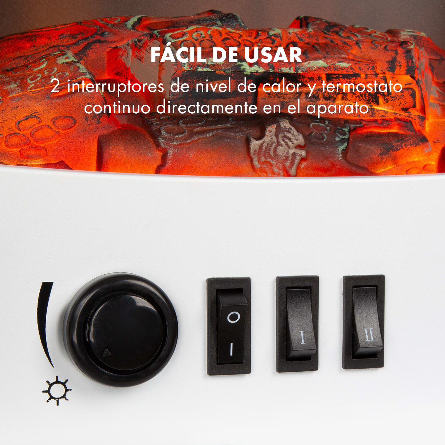 Meran Chimenea eléctrica 950/1850W calefacción de 2 etapas estilo hierro fundido  