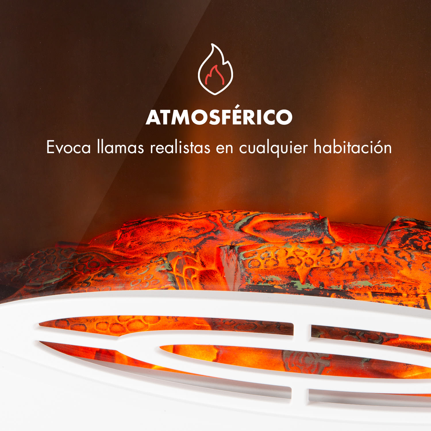 Meran Chimenea eléctrica 950/1850W calefacción de 2 etapas estilo hierro fundido  