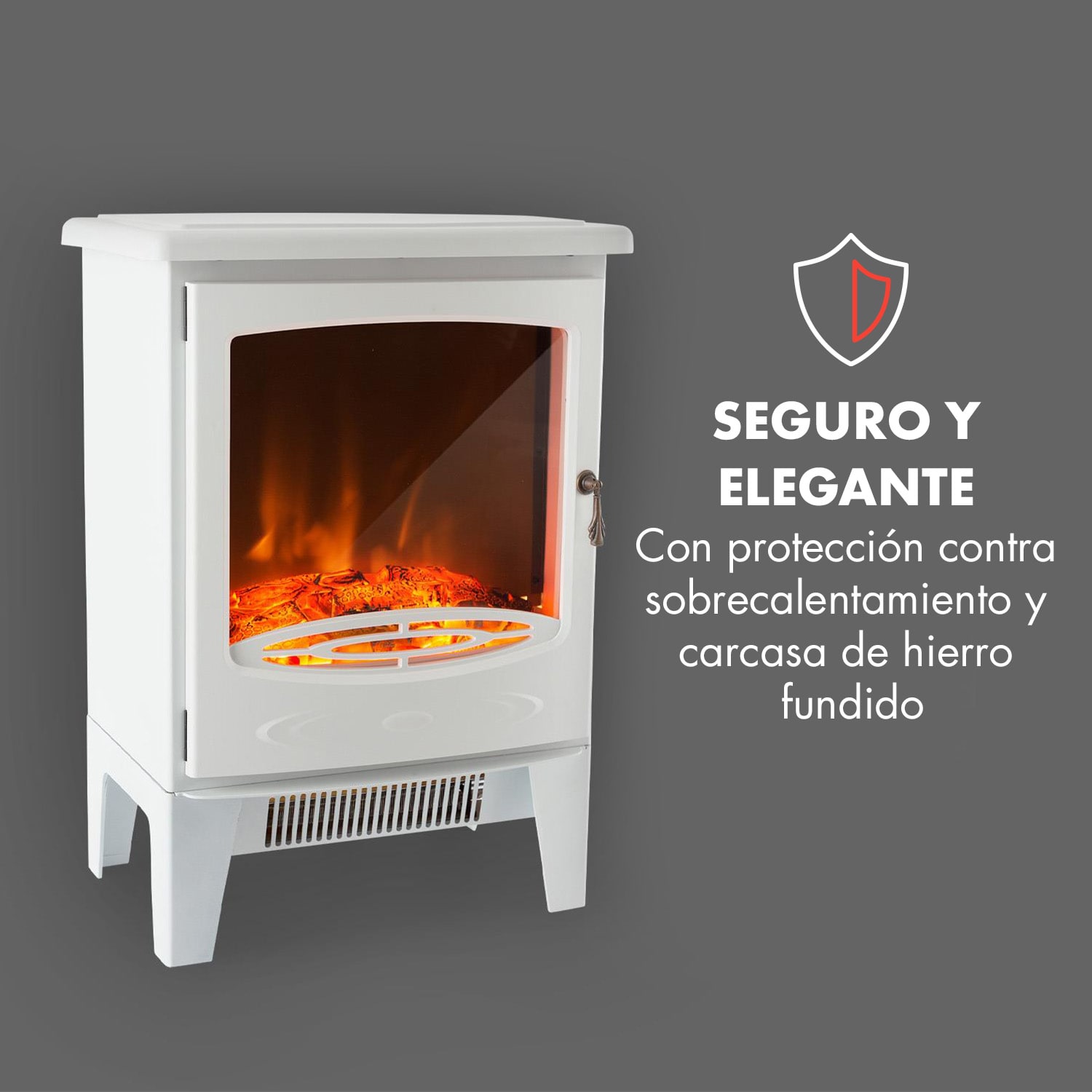 Meran Chimenea eléctrica 950/1850W calefacción de 2 etapas estilo hierro fundido  