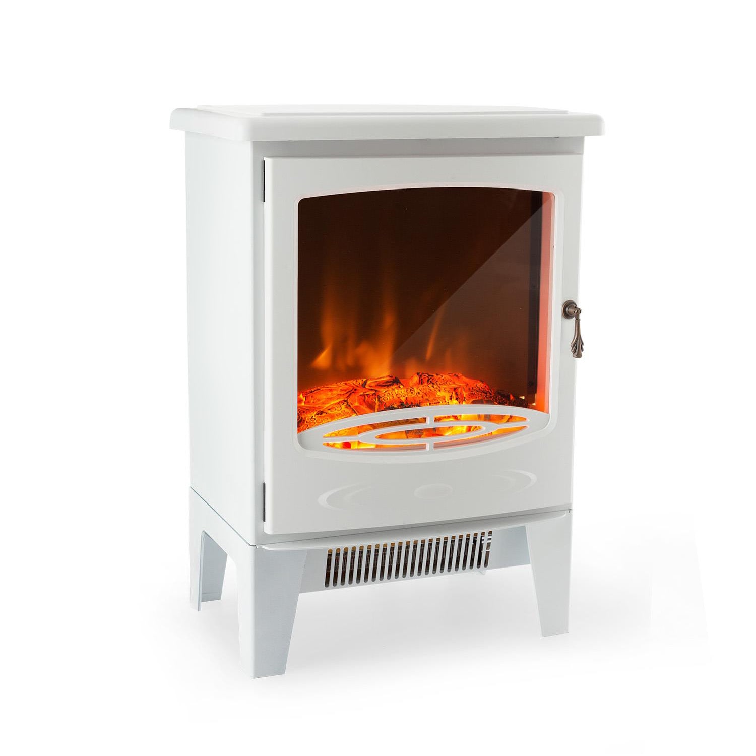 Meran electric fireplace 950/1850W 2 heat settings cast iron style  White