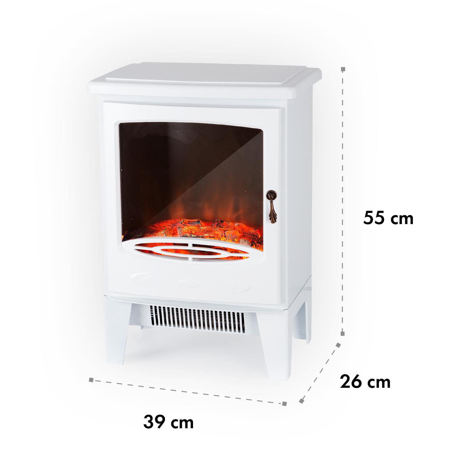 Meran electric fireplace 950/1850W 2 heat settings cast iron style  White