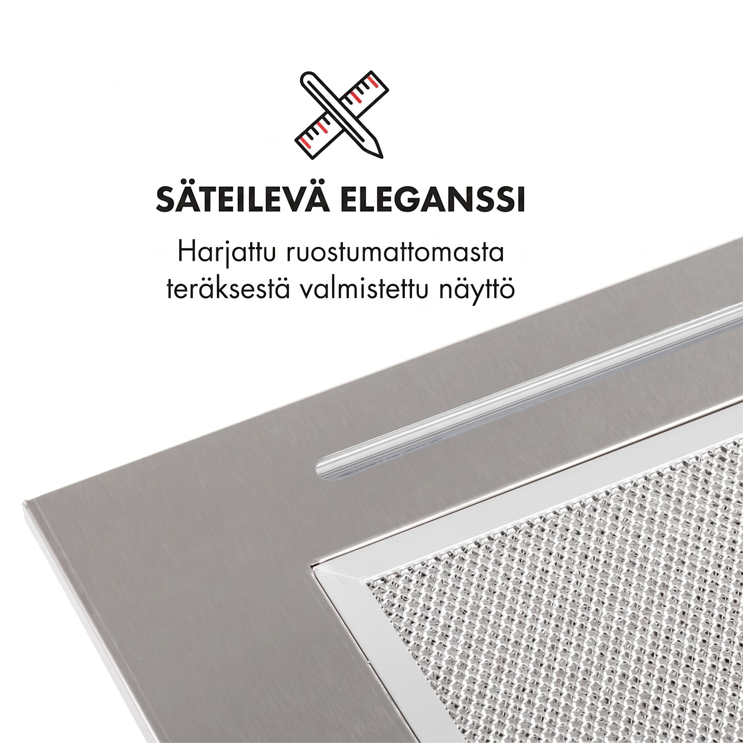 Down Under liesituuletin integroitava 60 cm poistoilma: 593 m³/h LED ruostumatonta terästä 60 cm