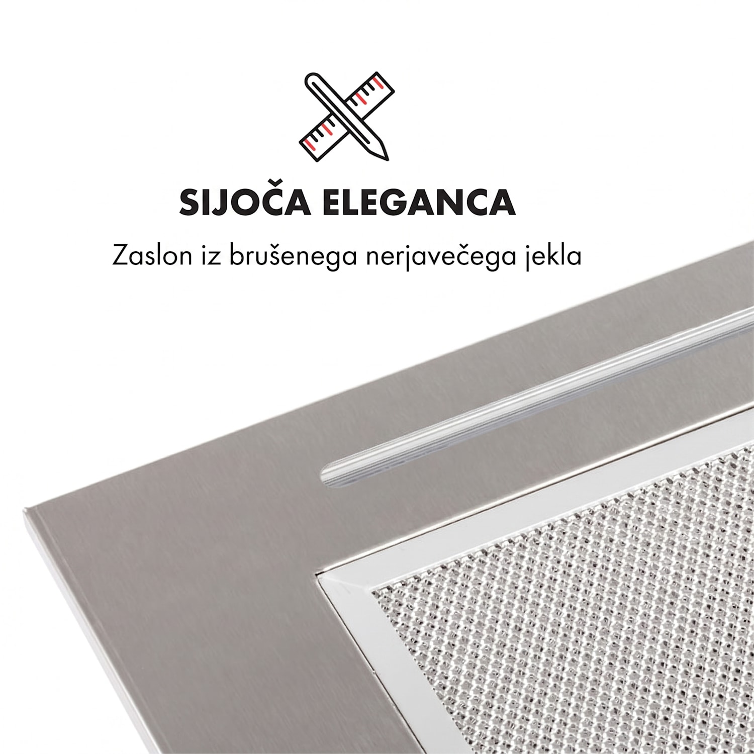 Down Under 60, digestor, vgrajen, 60 cm, 590 m³/u, LED, nerjaveče jeklo 60 cm