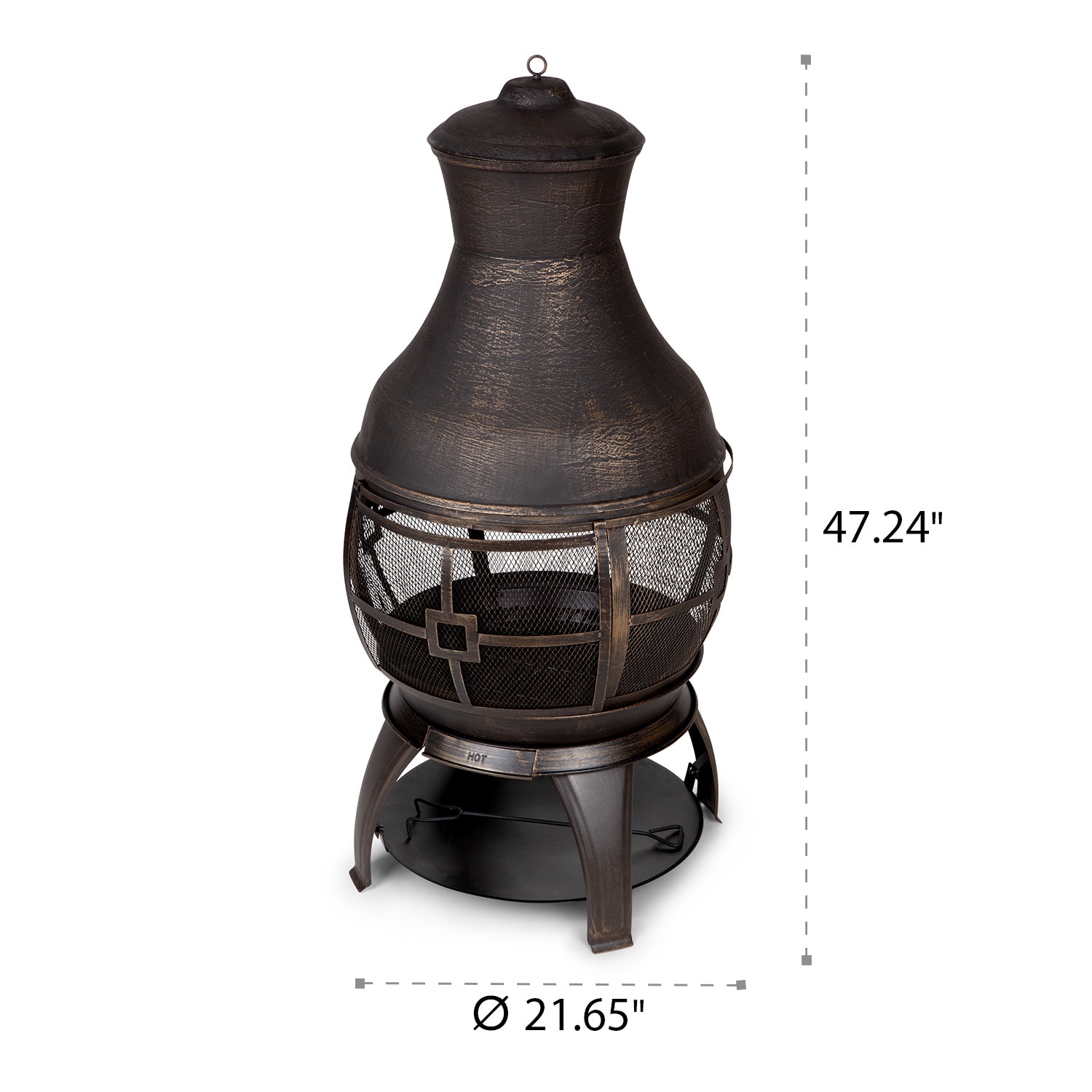 Titus, kominek ogrodowy, żeliwo, 360° FireView, nierdzewny, stabilny 