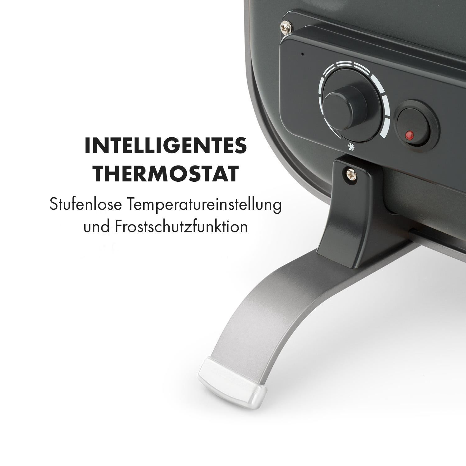 HeatPal Marble Blackline Infrarot-Heizung 1300W Wärmespeicher Marmor Schwarz / Silber-Metallic