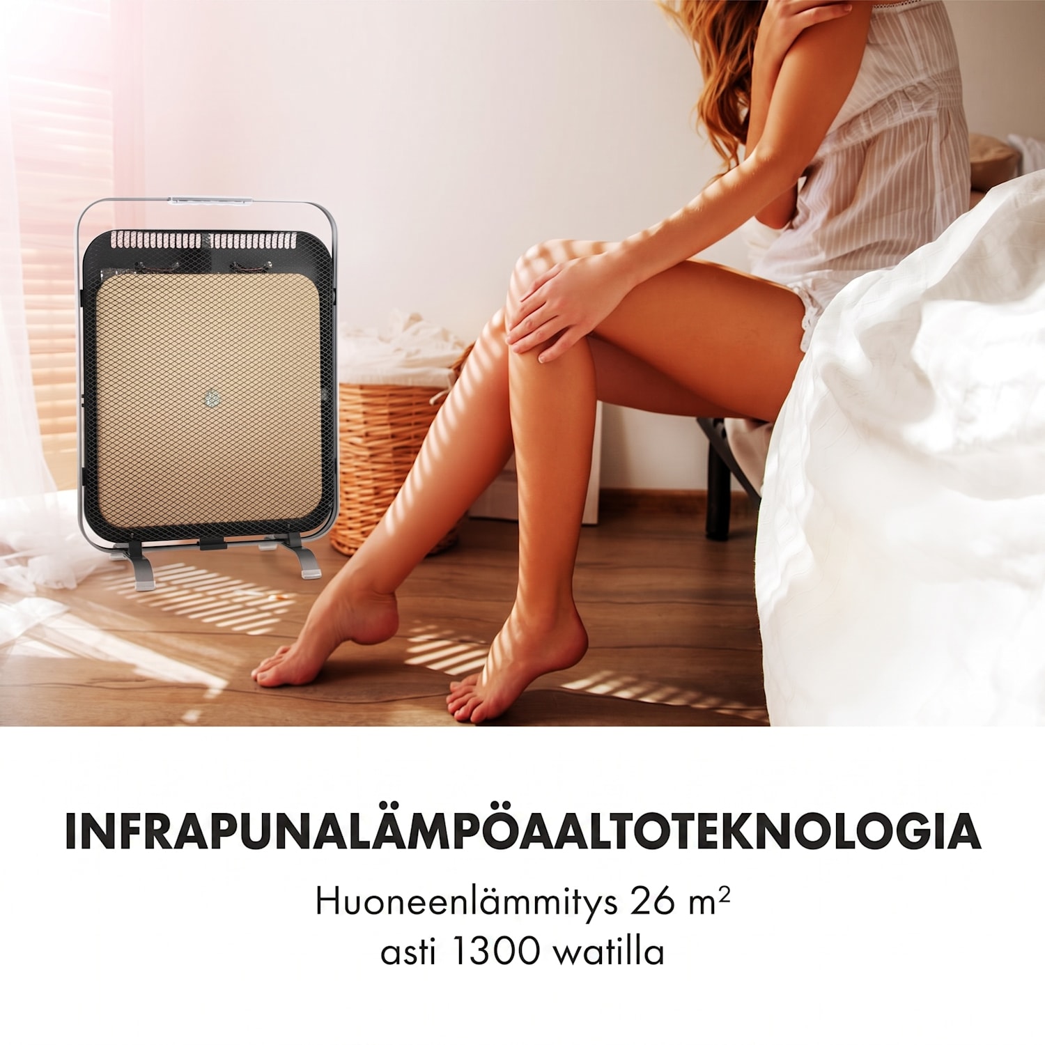 HeatPal Marble Blackline, infrapunalämmitin, 1300 W, marmori, alumiini Musta