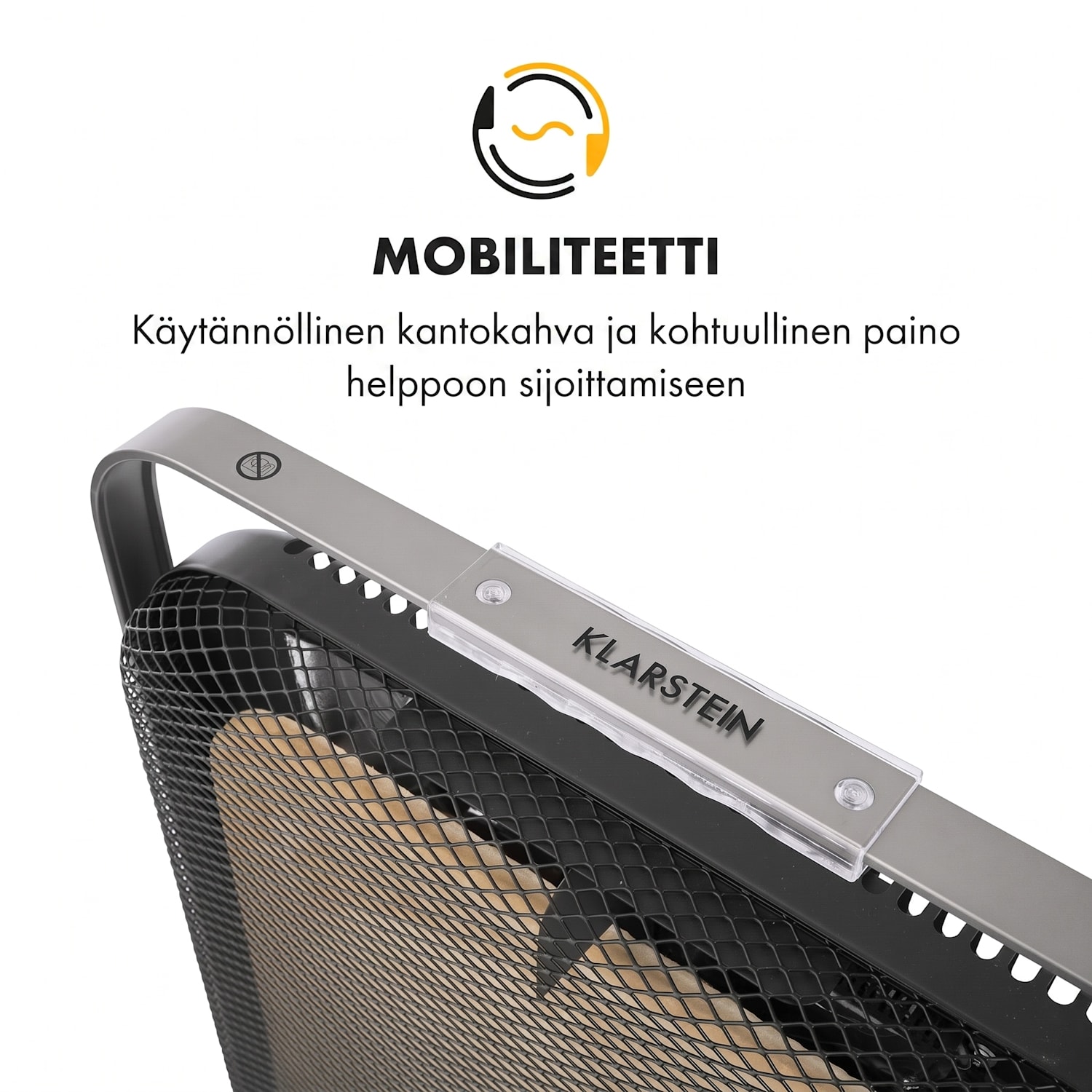 HeatPal Marble Blackline, infrapunalämmitin, 1300 W, marmori, alumiini Musta