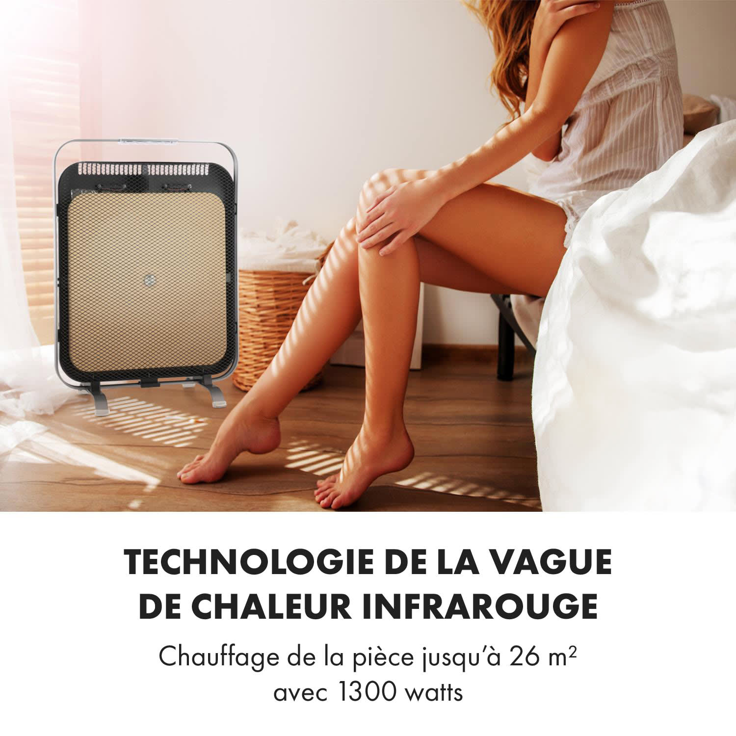HeatPal Marble Blackline radiateur infrarouge 1300W marbre aluminium 
