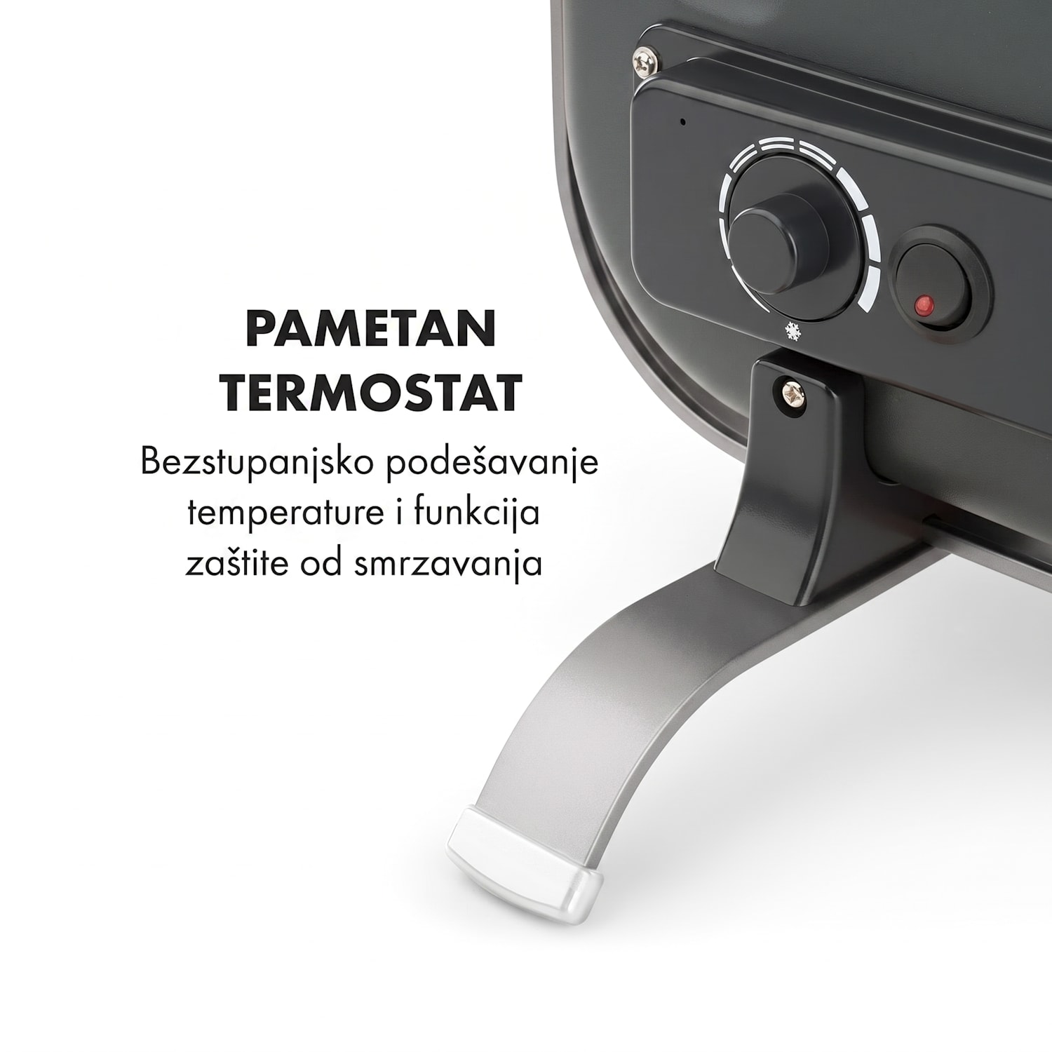 HeatPal Marble Blackline, infracrvena grijalica, 1300 W, mramor, aluminij Crna