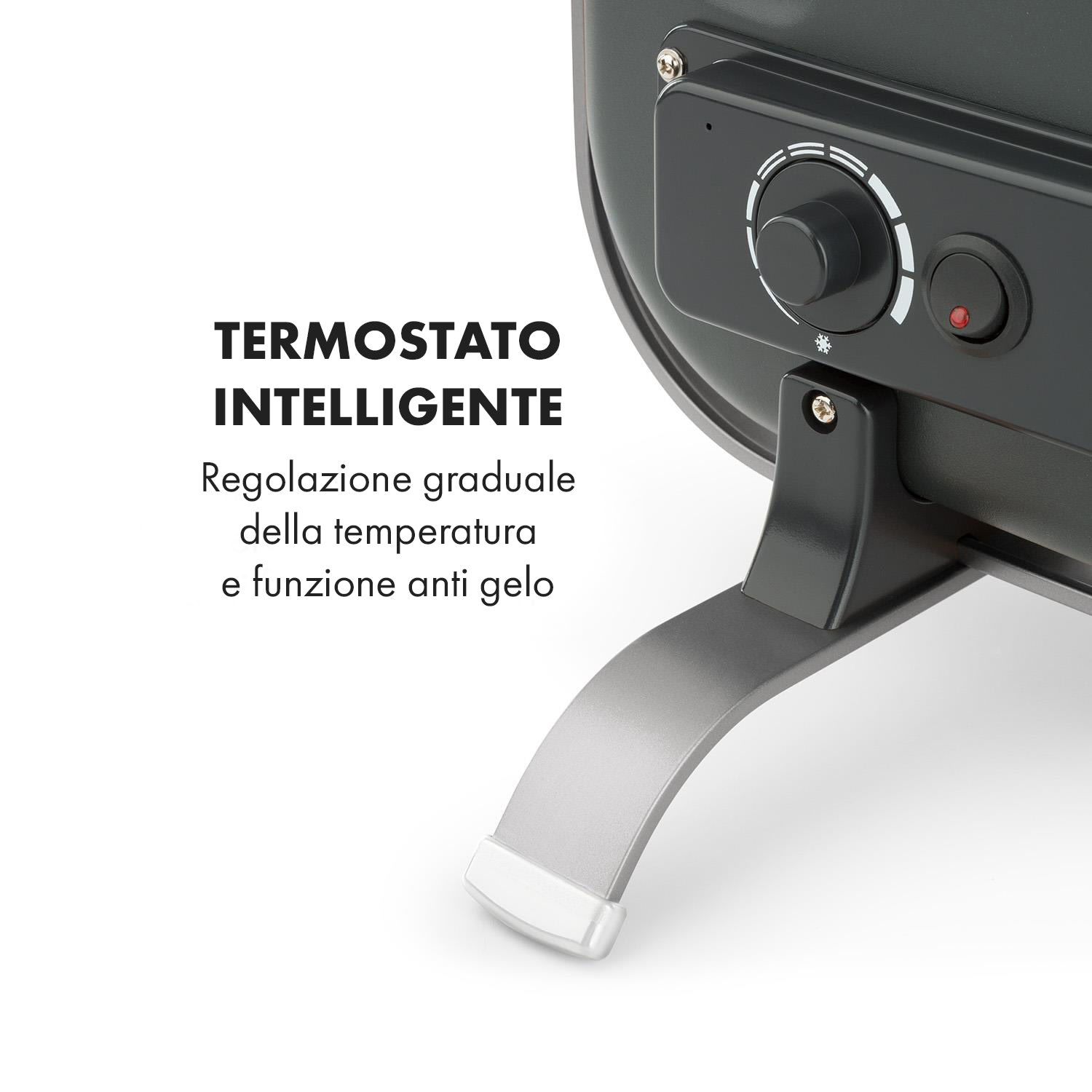 HeatPal Marble Blackline Radiatore ad Infrarossi 1300 W Marmo Alluminio Nero / Argento metallizzato