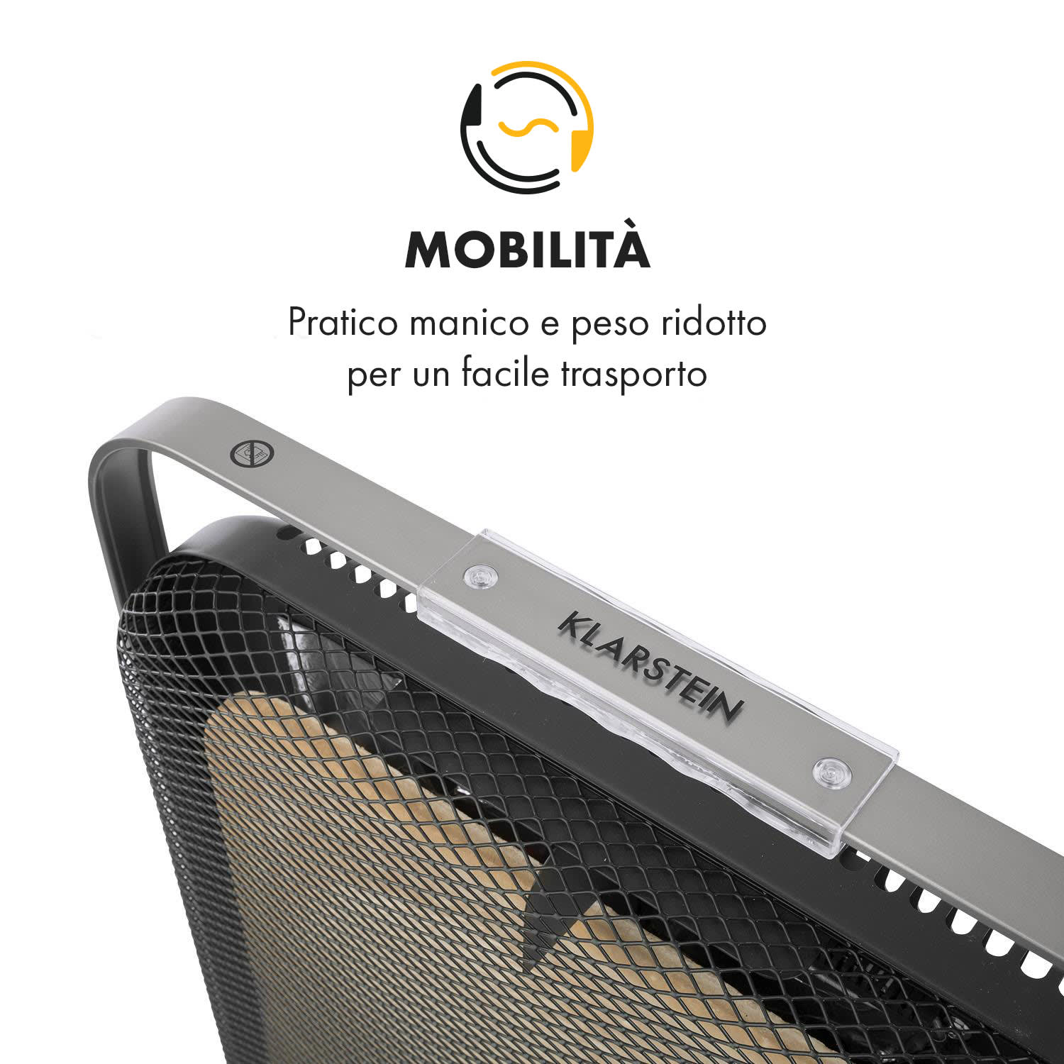 HeatPal Marble Blackline Radiatore ad Infrarossi 1300 W Marmo Alluminio 