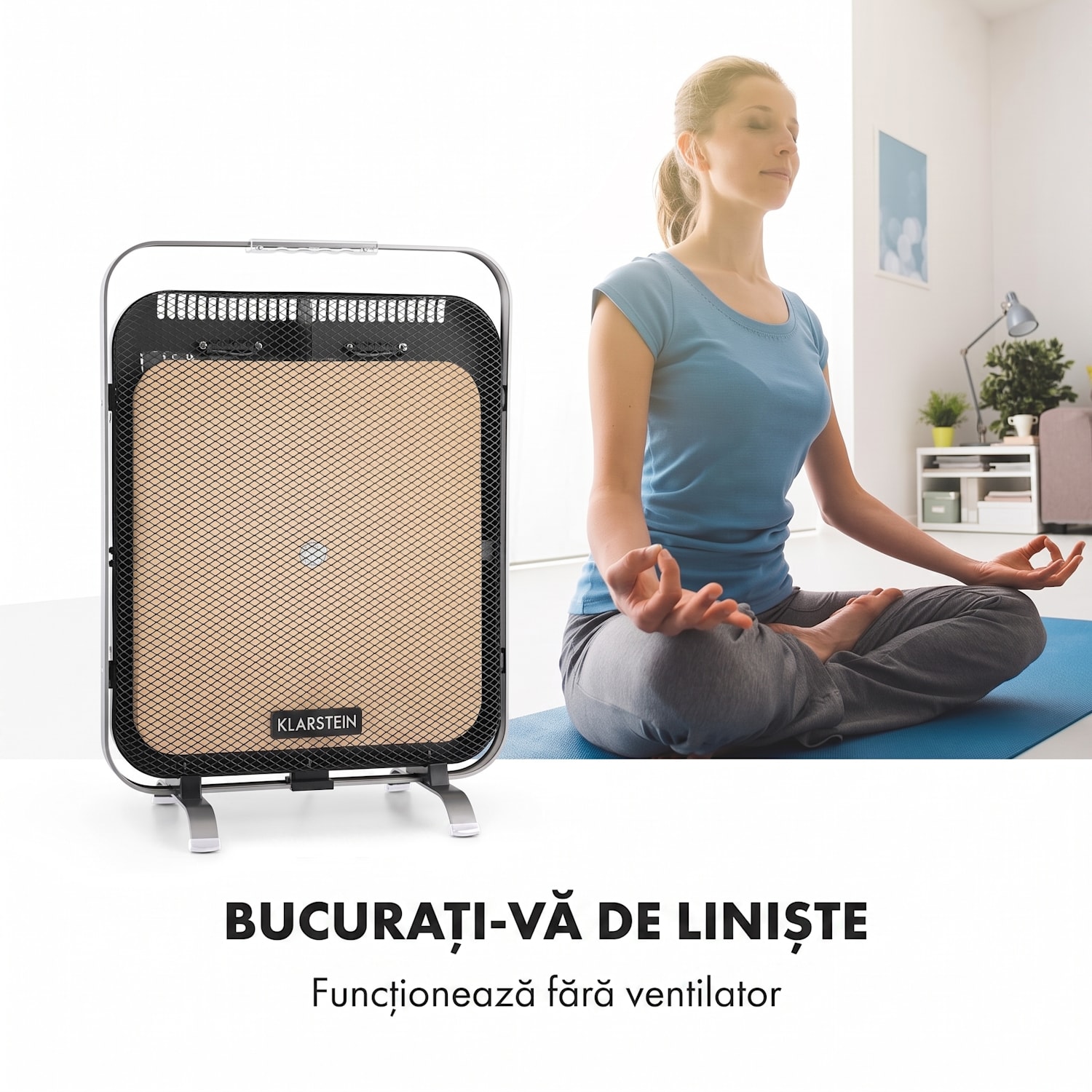 HeatPal Marble Blackline, încălzitor cu infraroșu, 1300W, marmură, aluminiu Negru