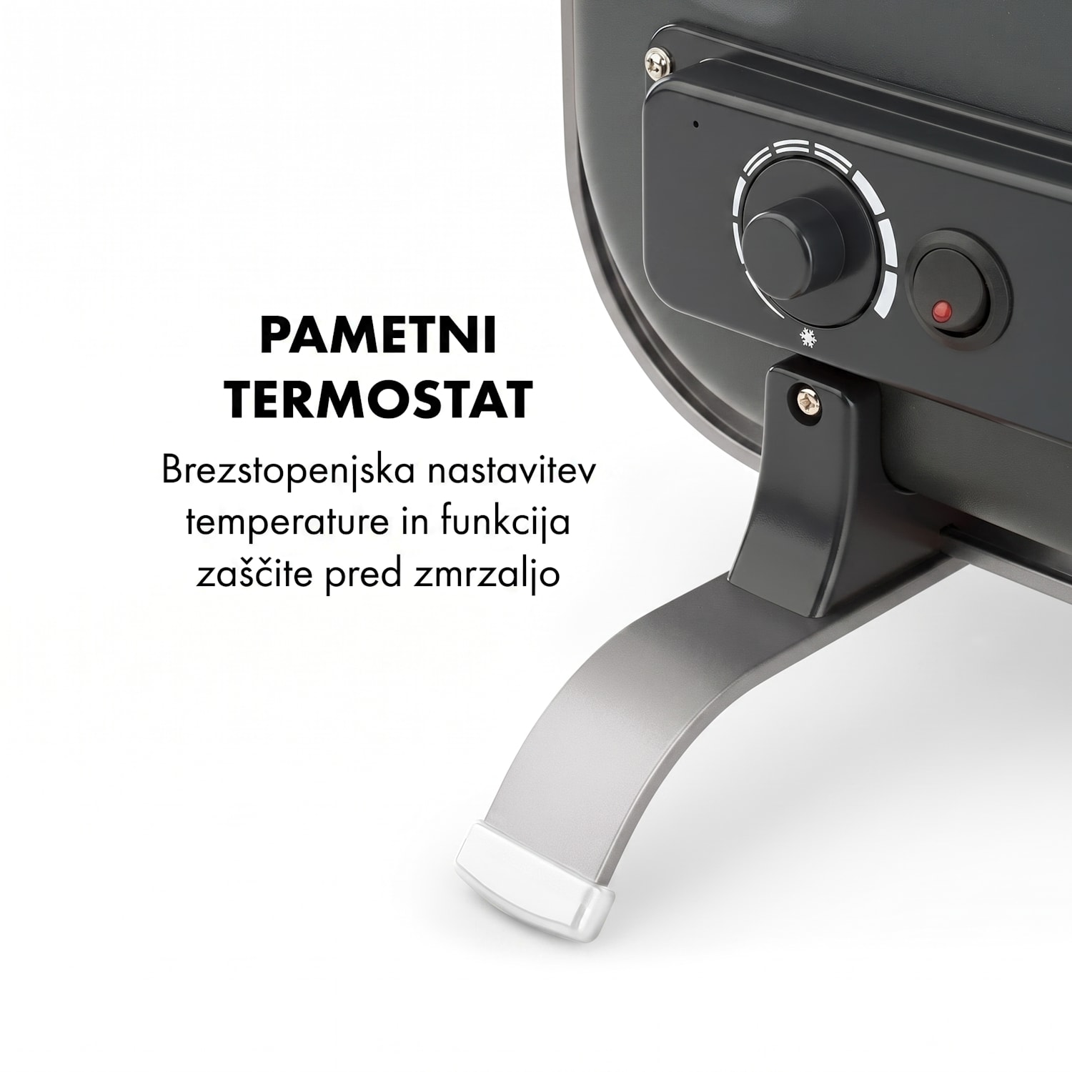 HeatPal Marble Blackline, infrardeči grelnik, 1300 W, marmor, aluminij Črna