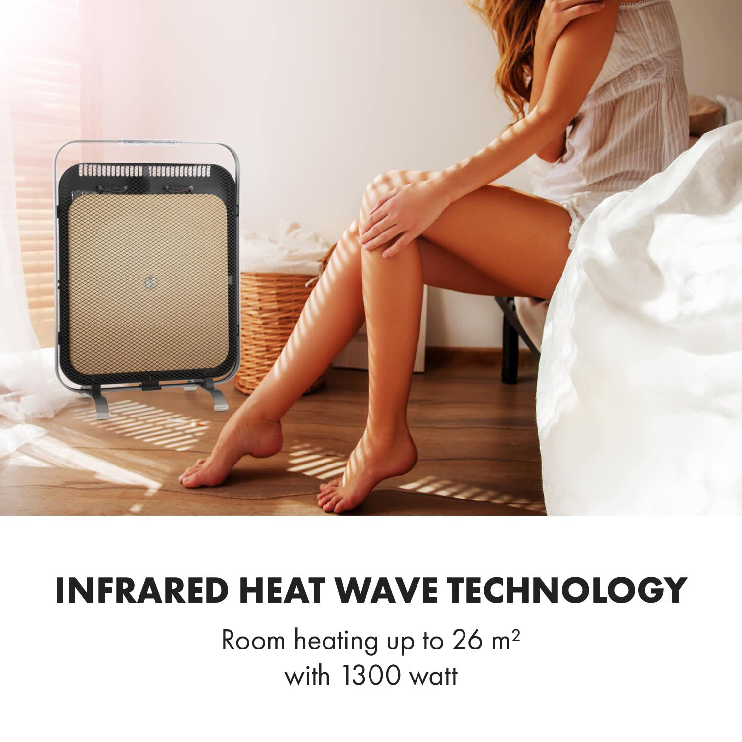 HeatPal Marble Blackline Radiador por infrarrojos 1300W Mármol Aluminio Negro
