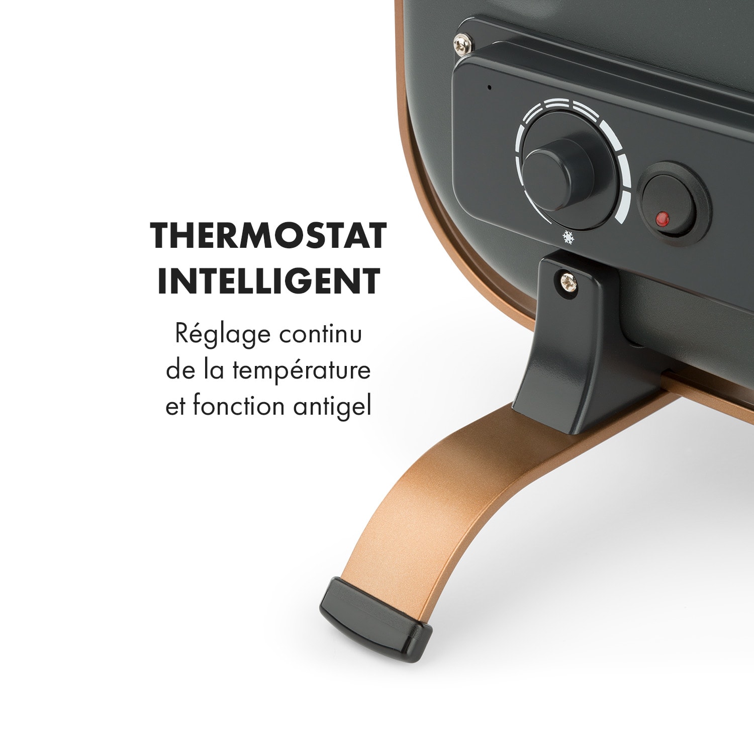 HeatPal Marble Blackline infrarood verwarming 1300W marmer aluminium Zwart / Antiek Goud Metallic