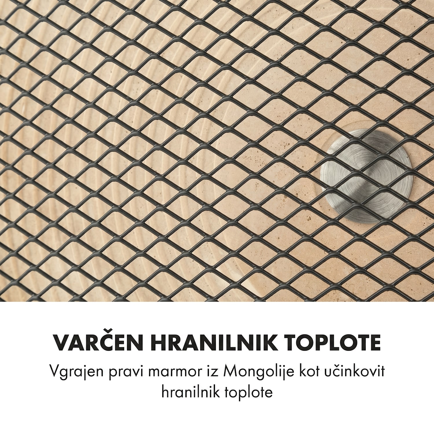 HeatPal Marble Blackline, infrardeči grelnik, 1300 W, marmor, aluminij 