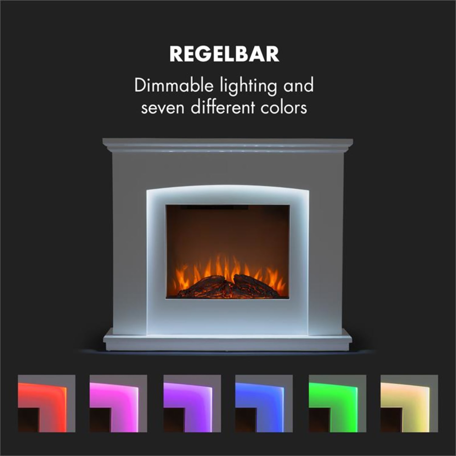 Aosta Light & Fire, električni kamin, 1000/2000 W, daljinski upravljač