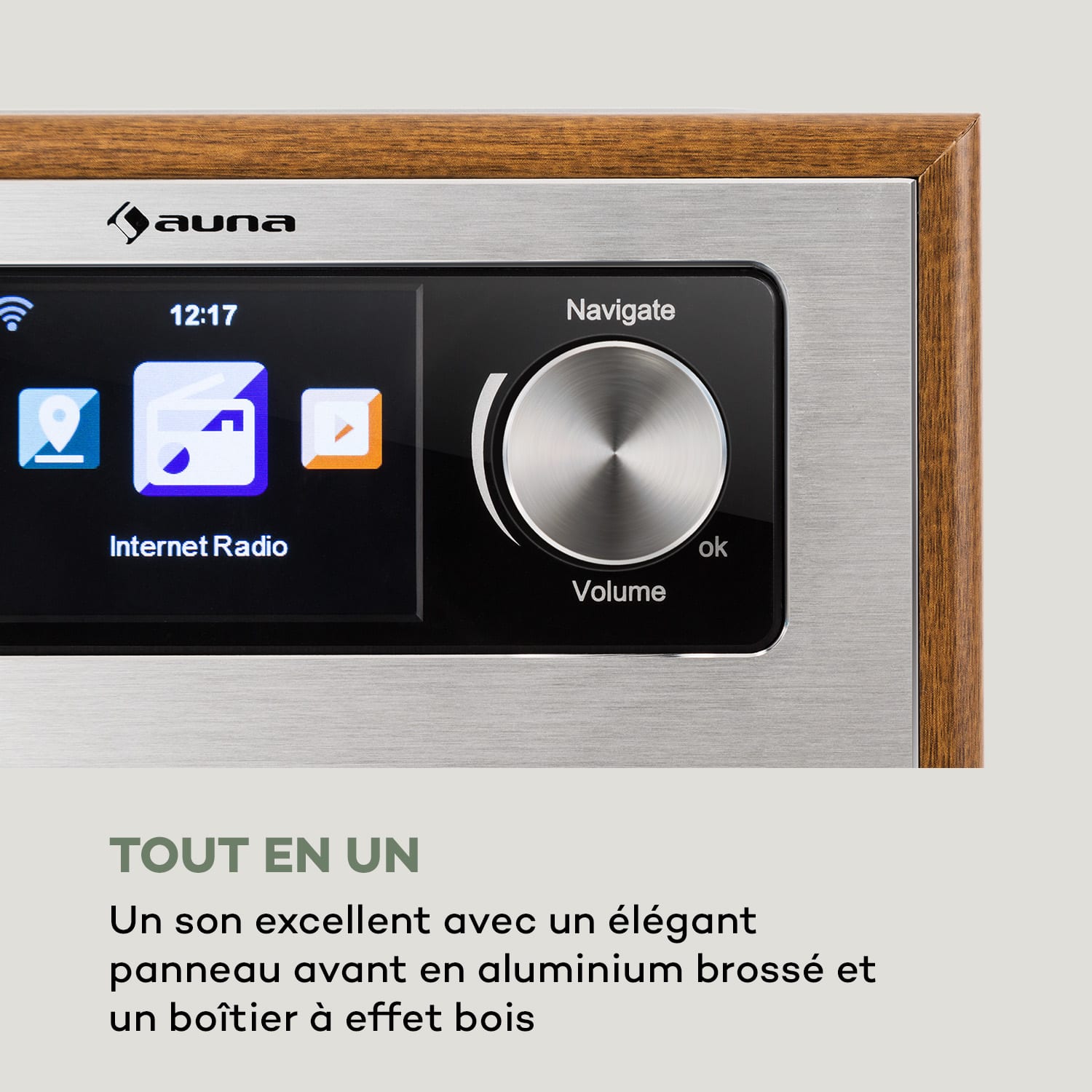 Silver Star CD Cube Radio Bluetooth HCC écran bois marron