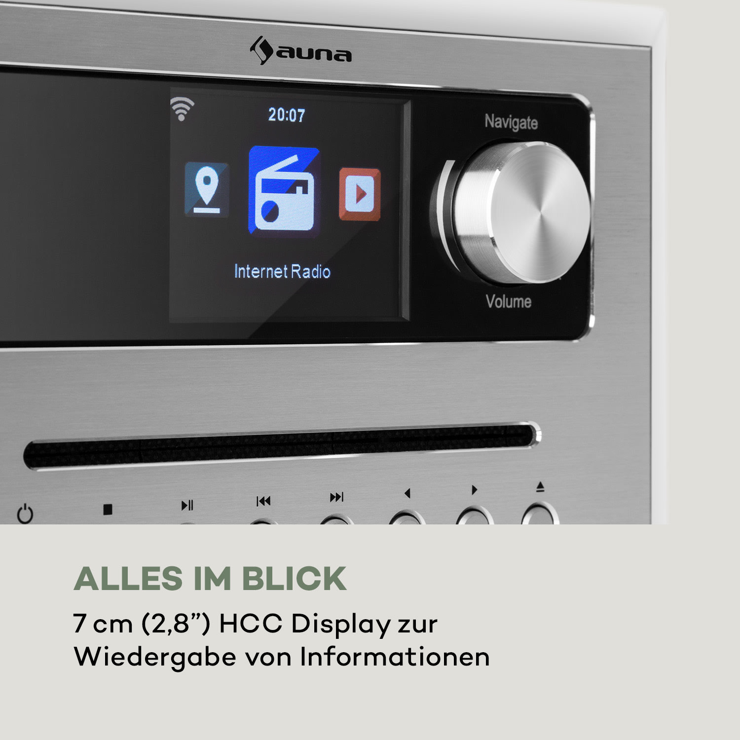 Silver Star CD Cube Radio Bluetooth HCC Display weiß