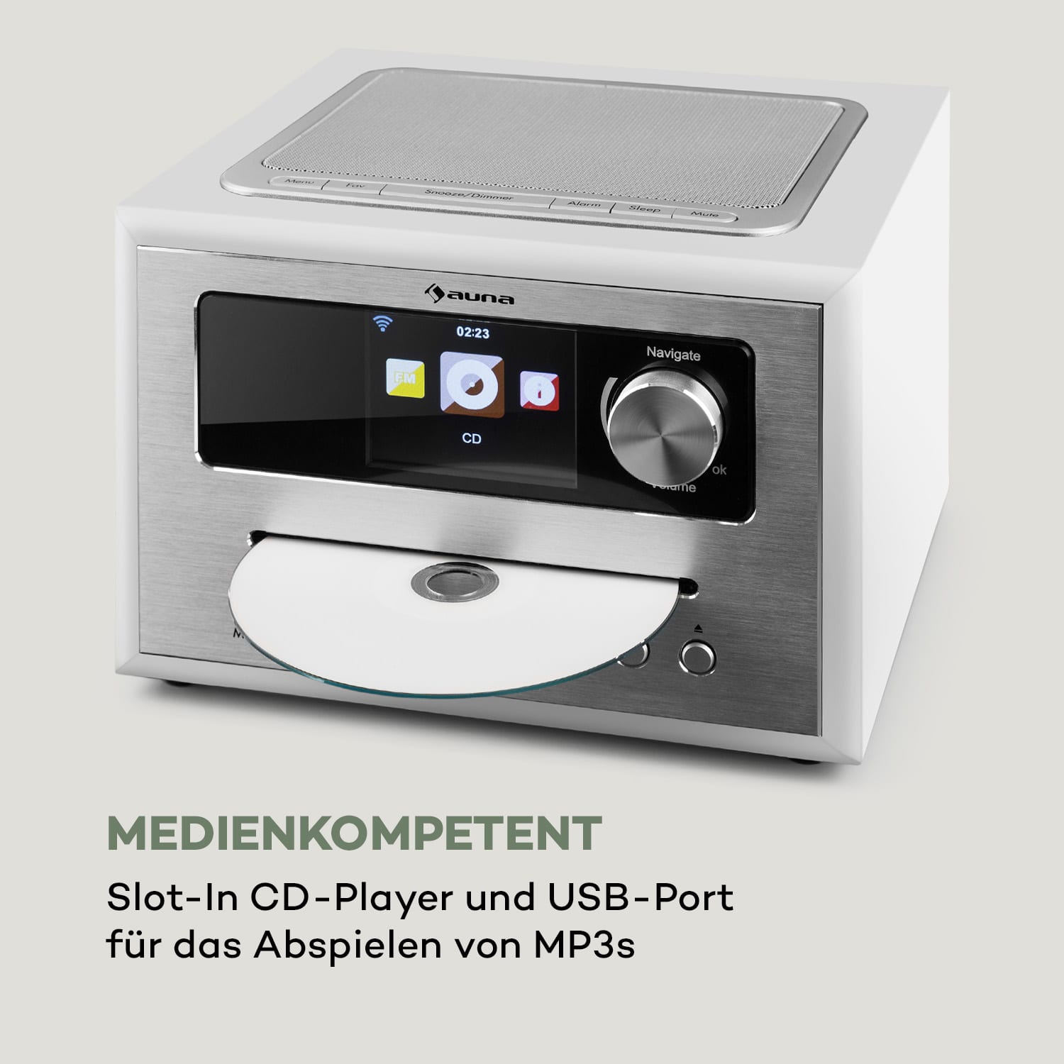 Silver Star CD Cube Radio Bluetooth HCC Display weiß