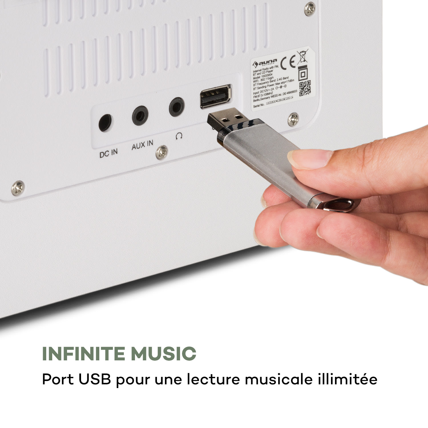 Silver Star CD Cube Radio Bluetooth HCC écran bois blanche
