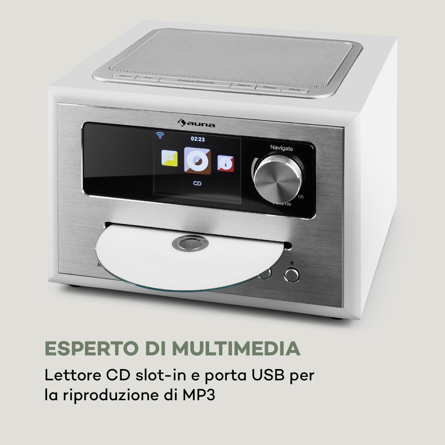 Silver Star CD Cube Radio Bluetooth HCC Display bianco 