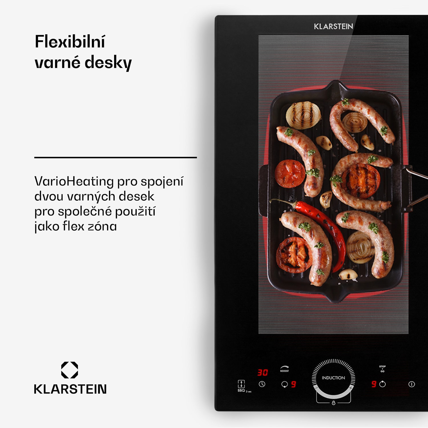 Delicatessa Slim, indukční varná deska, 3500 W, časovač, černá Slim Domino | 30 cm | Černé sklo