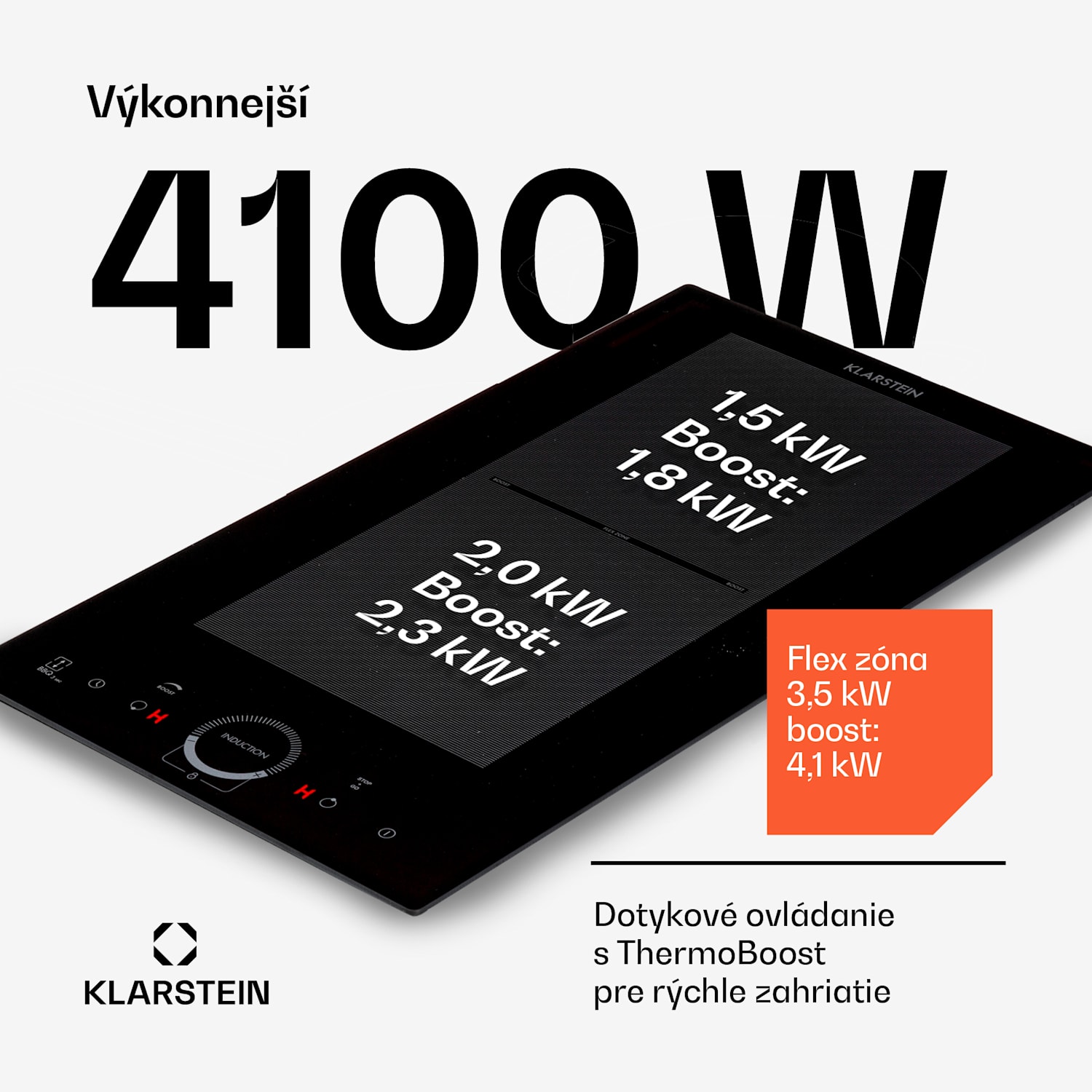 Delicatessa Slim, indukčná varná doska, 3500 W, časovač, čierna Slim Domino | 30 cm | Čierne sklo