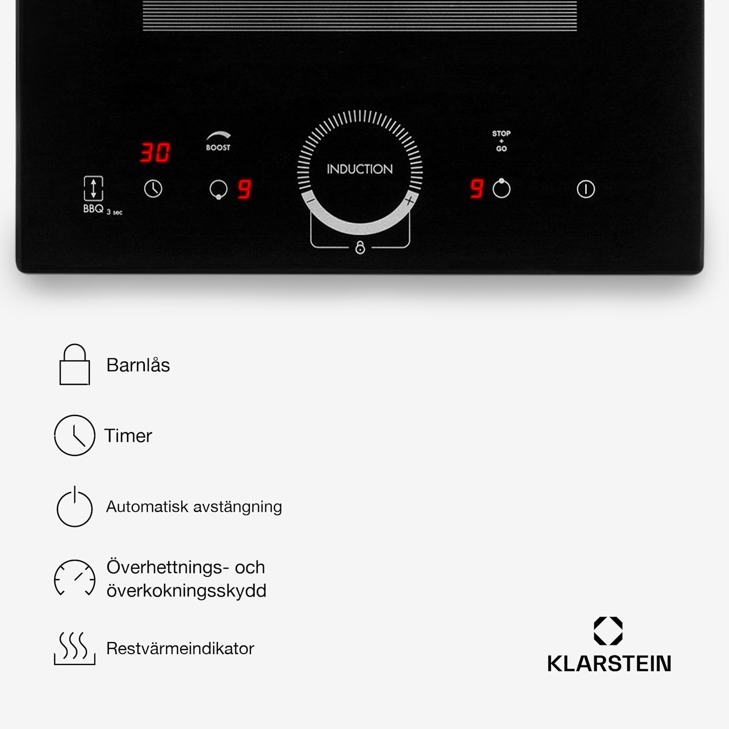 Delicatessa Slim Domino induktionshäll 3500W timer svart 