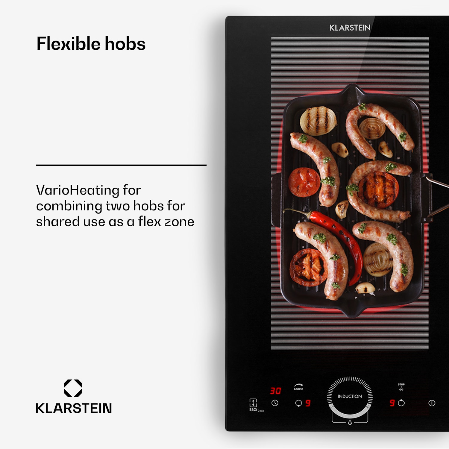 Delicatessa Slim Domino inductiekookplaat 3500W timer zwart Slim Domino | 30 cm | Zwart Glas