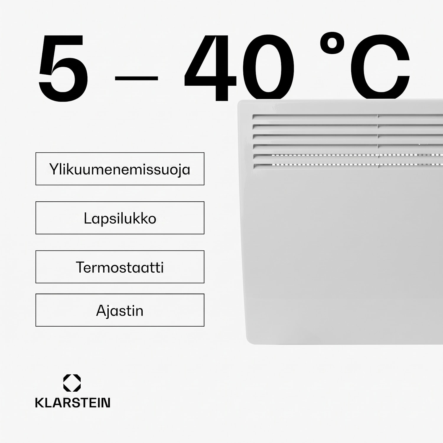 Hot Spot Slimcurve lämmitin 80 x 40 cm 20 m² 2000 W 5-40 °C LED IP24 valkoinen Valkoinen