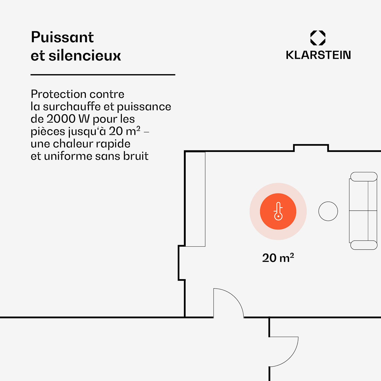 Hot Spot Slimcurve Chauffage 80x40 cm 40 m² 2000 W 5-40 °C IP24 blanc Blanc