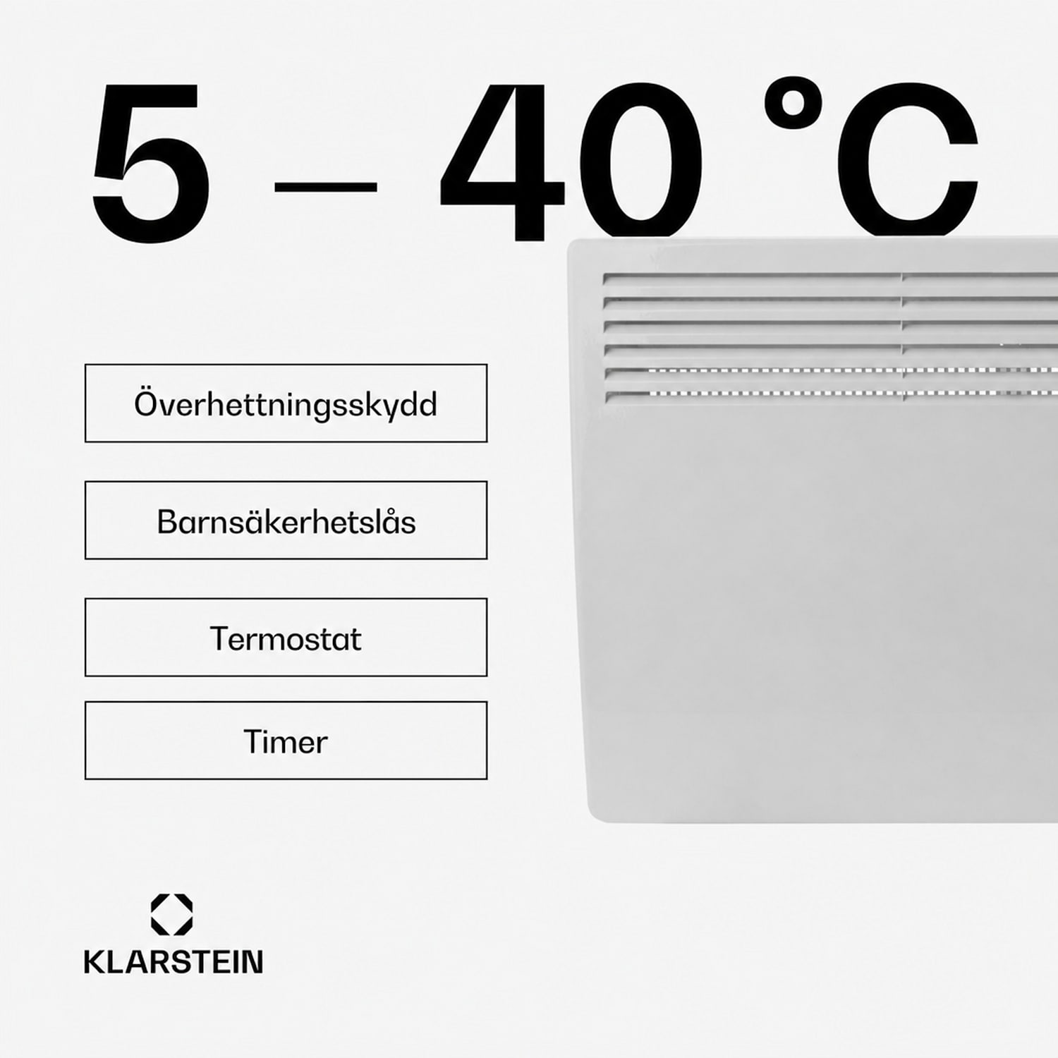 Hot Spot Slimcurve värmeelement 80x40cm 40m² 2000W 5-40°C LED IP24 vit 