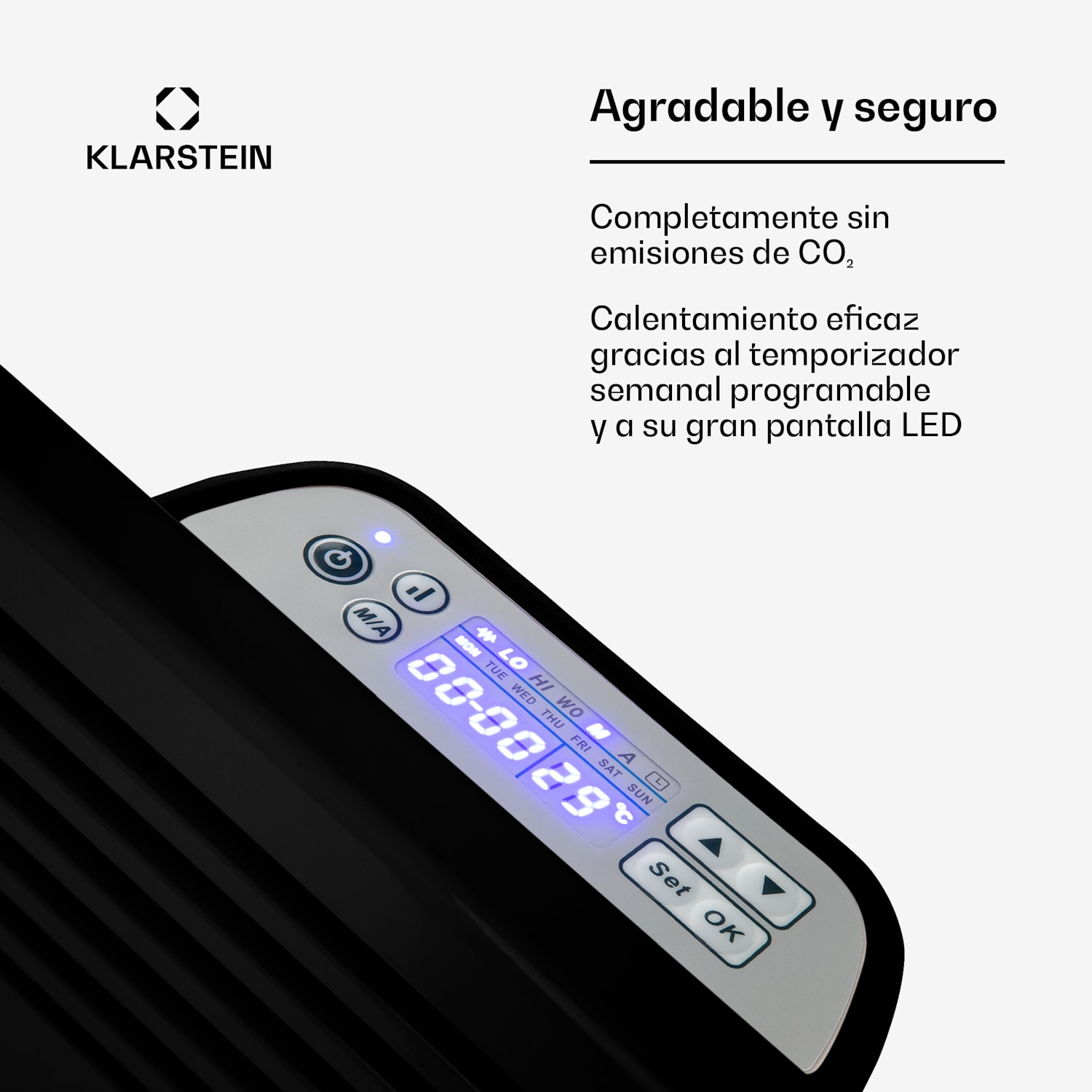 Hot Spot Slimcurve Calefactor 80x40cm 40m² 2000W 5-40°C LED IP24 Negro 