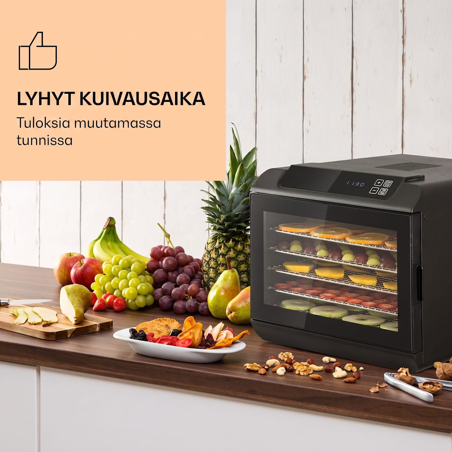 Arizona Jerky Kuivain 500W 35-70°C digitaalinen kosketusnäyttö 