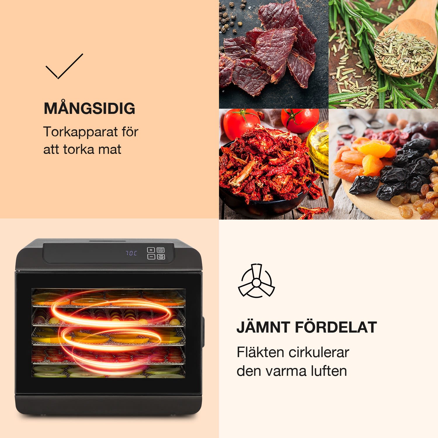 Arizona Jerky Torkugn 500W 35-70°C digital touch-display 