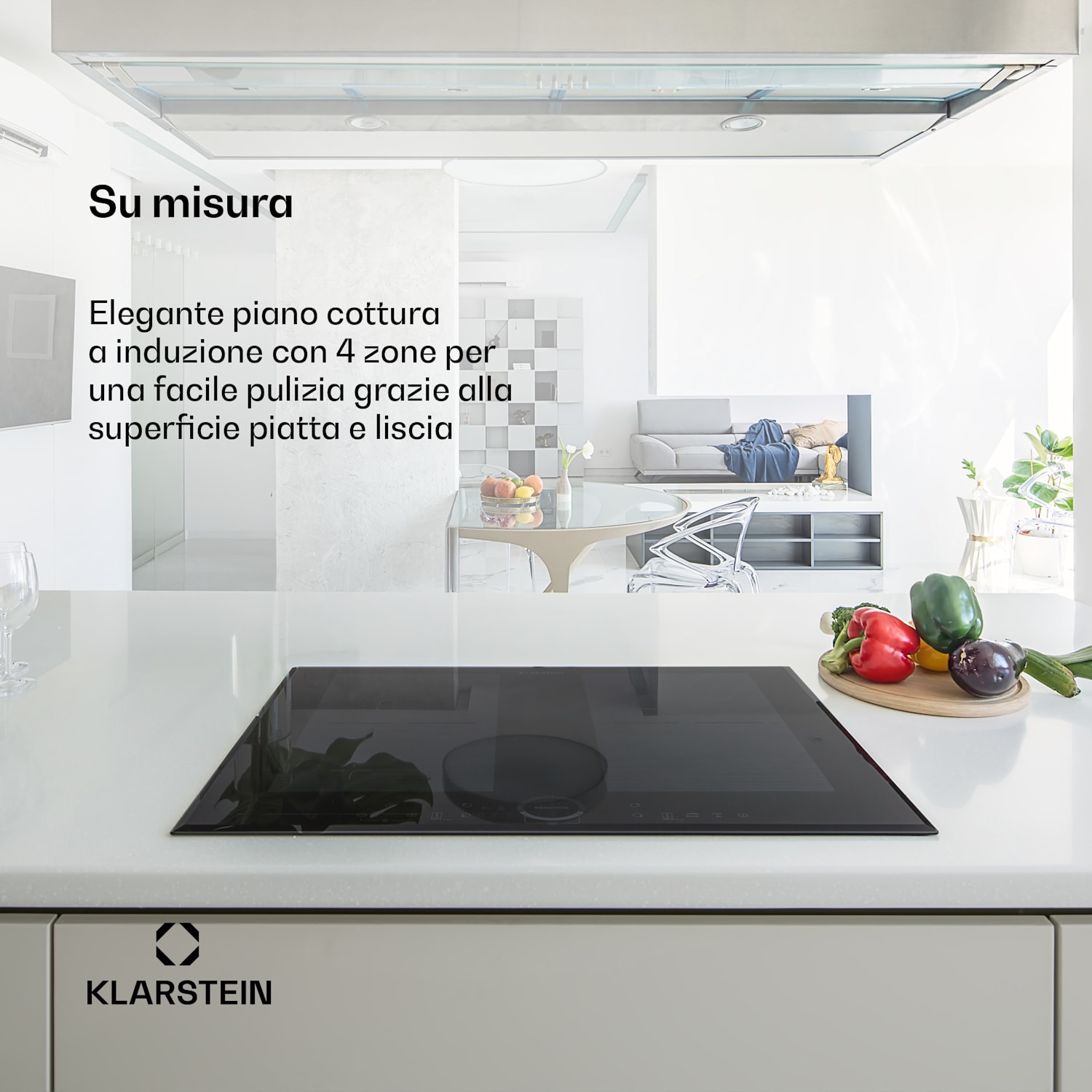 Delicatessa 60 - Piano cottura a induzione da incasso, 4 zone, 7000 W, vetroceramica Standard | 60 cm | Nero trasparente