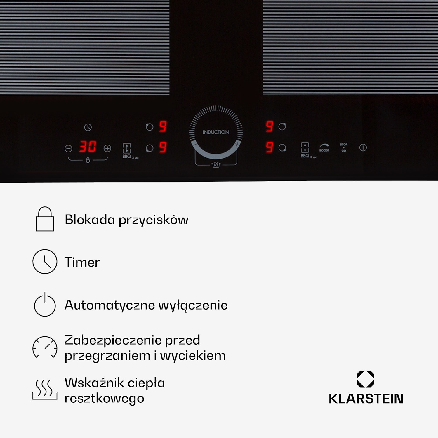 Delicatessa 60, płyta indukcyjna do zabudowy, 4 strefy, 7000 W, szkło ceramiczne, timer 