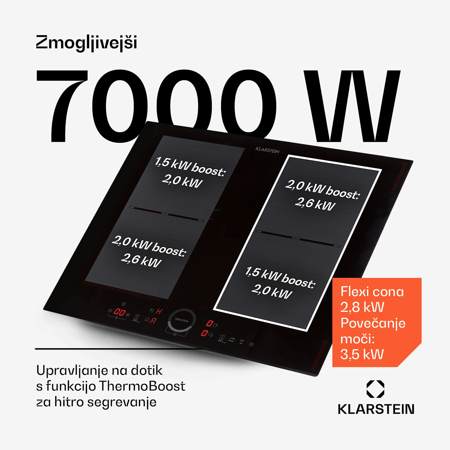Delicatessa 60, indukcijska kuhalna plošča, vgradna, 4 kuhalne plošče, 7000 W, steklokeramika, črna Standard | 60 cm | Črno steklo