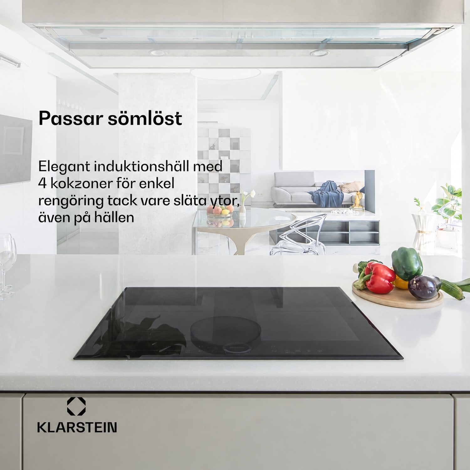Delicatessa 60 Inbyggnadshäll induktion 4 zoner 7000W glaskeramik 