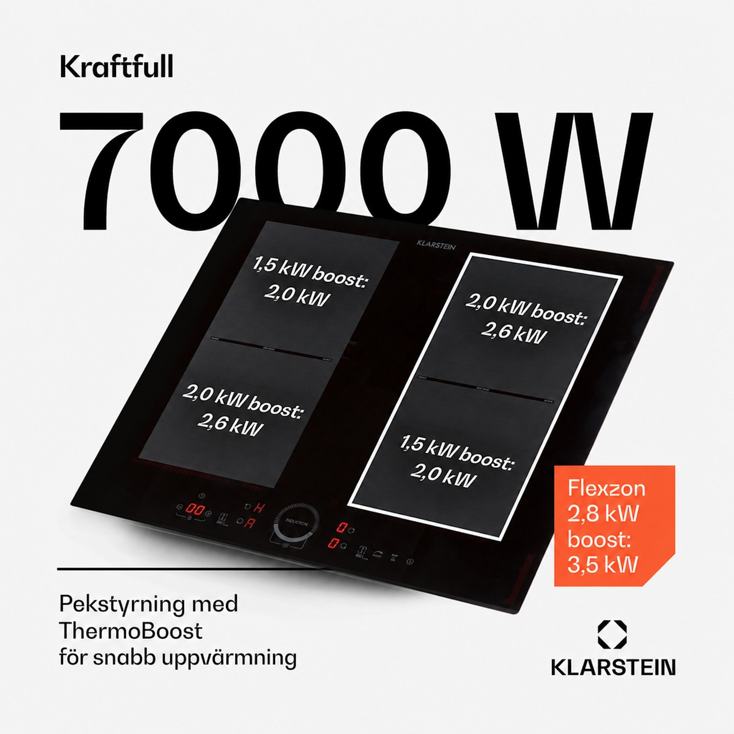 Delicatessa 60 Inbyggnadshäll induktion 4 zoner 7000W glaskeramik 
