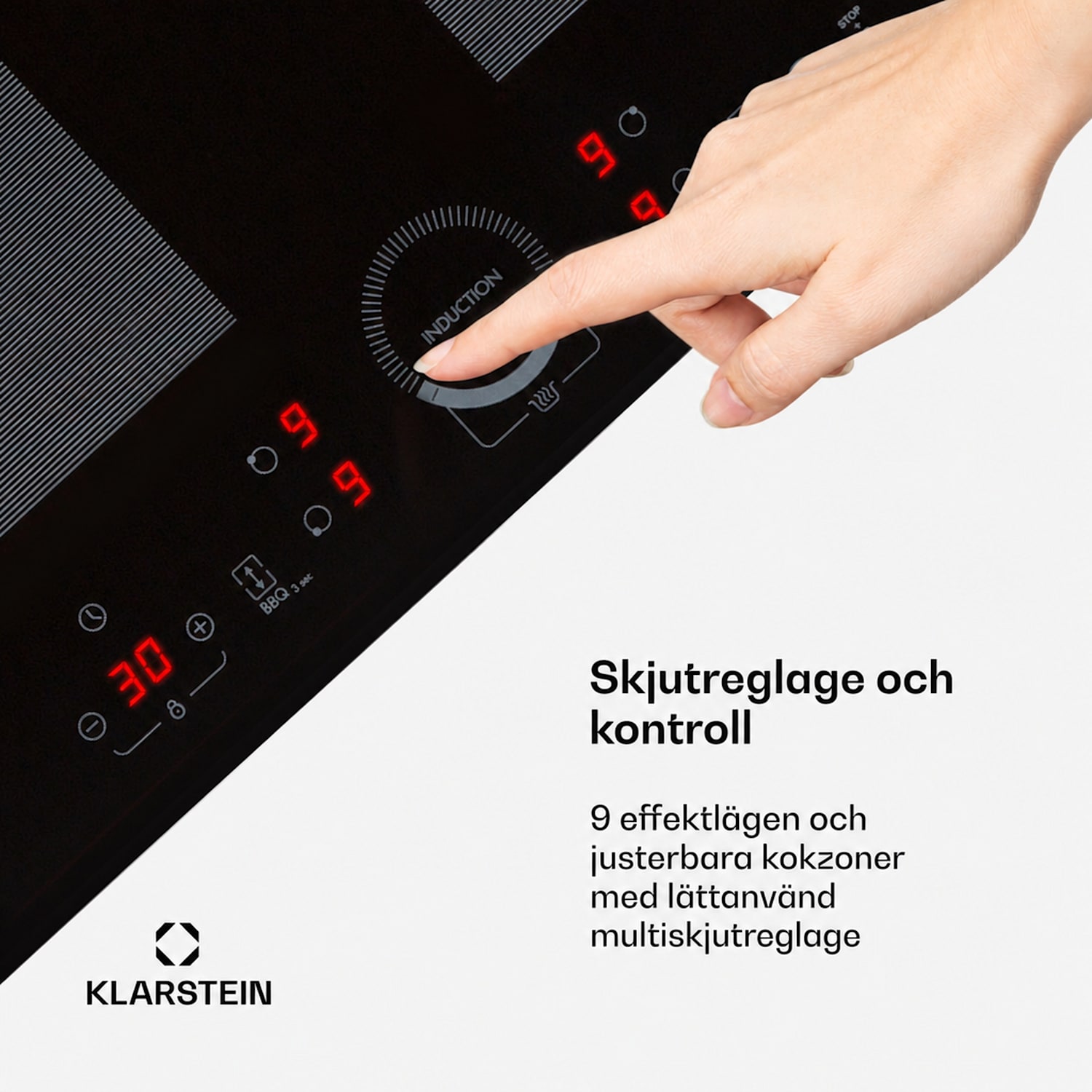 Delicatessa 60 Inbyggnadshäll induktion 4 zoner 7000W glaskeramik 