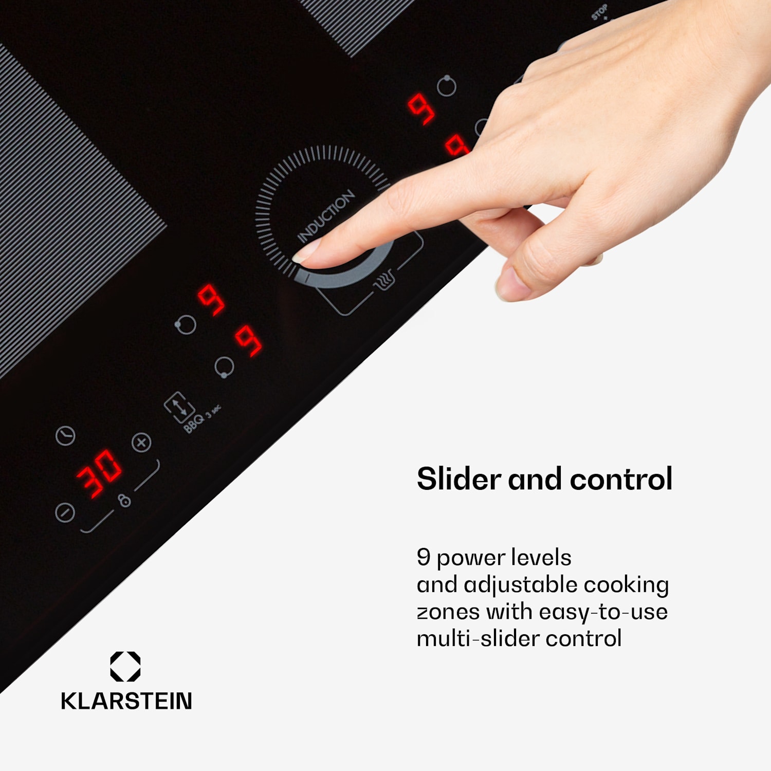 Delicatessa 60 placa de indução integrada 4 zonas 7000W vitrocerâmica 