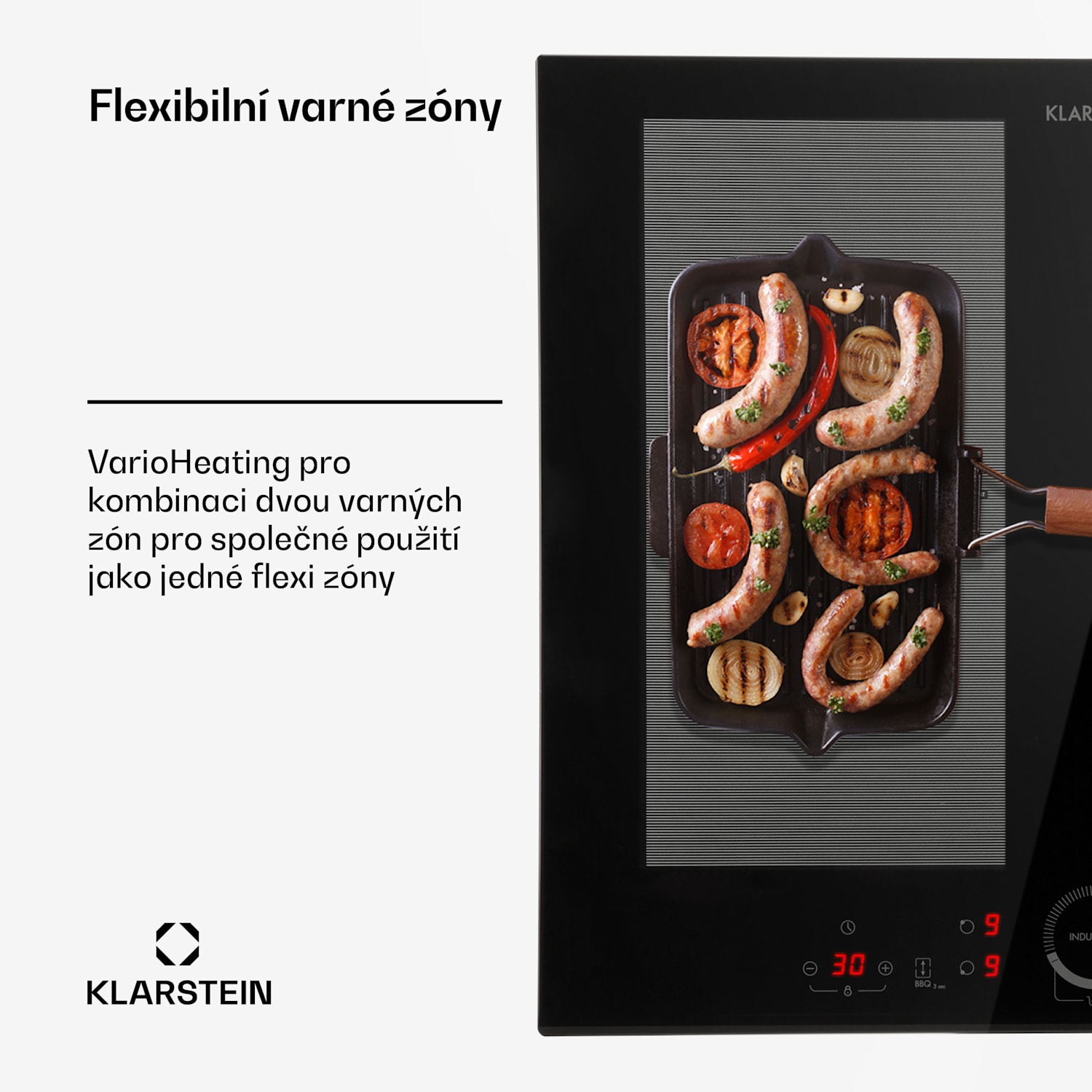 Delicatessa 60 Hybrid, indukční varná deska, 7000 W, 4 zóny, černá Hybrid | 60 cm | Černá