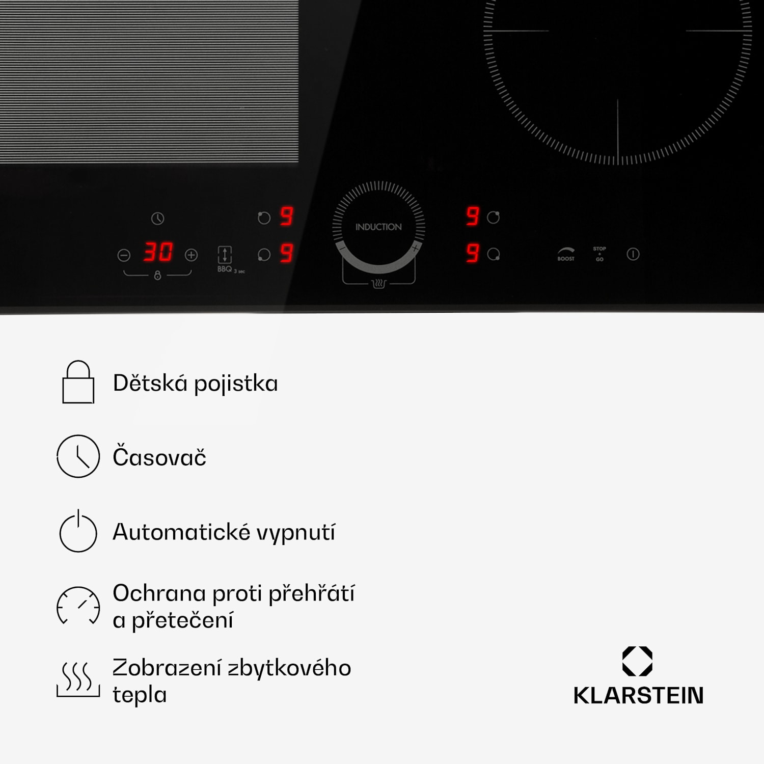 Delicatessa 60 Hybrid, indukční varná deska, 7000 W, 4 zóny, černá Hybrid | 60 cm | Černá