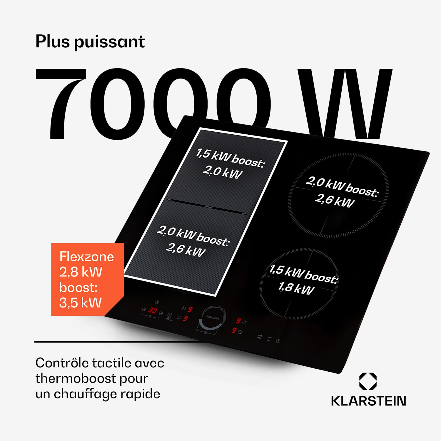 Delicatessa 60 Hybrid inbouwkookplaat inductie autarkisch 4 zones 7000 w glaskeramiek Hybrid | 60 cm | Zwart