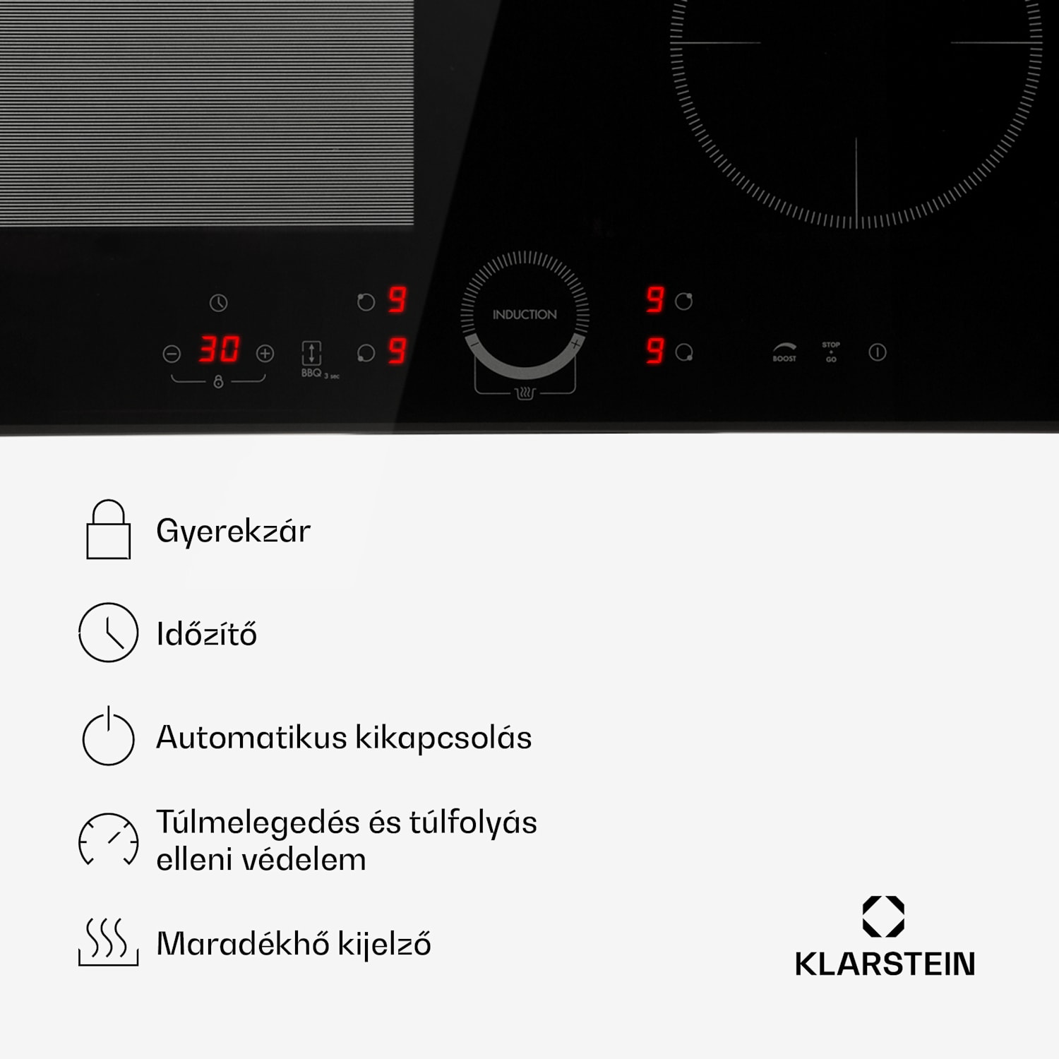 Delicatessa 60 Hybrid, beépített indukciós főzőlap, 7000 W, 4 zóna, fekete Hybrid | 60 cm | Fekete