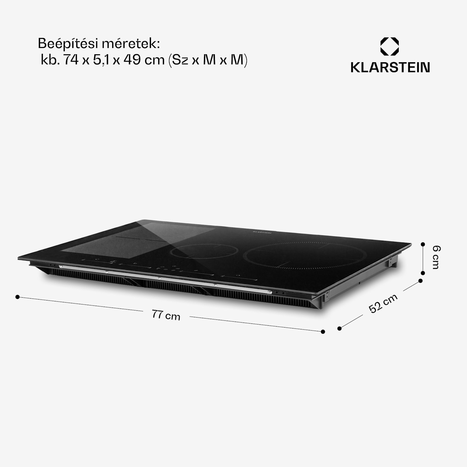 Delicatessa 77 Hybrid, beépített indukciós főzőlap, 7000 W, 4 zóna, fekete 4 (2 x téglalap alakú, 1 x kerek 28 cm, 1 x kerek 16 cm)